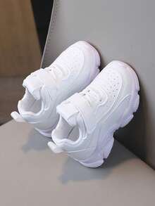 Boys And Girls General Small White Shoes, School Children Sneakers, Students Sports Casual Shoes, Outdoor Activities With White Sports Shoes, Non-Slip, Running Shoes - White - View 7