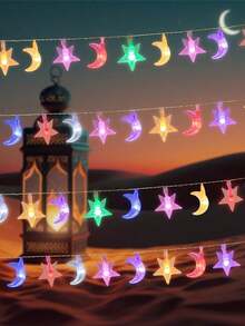 1pc 10/20/30 Lights 2/3/4.5m Star & Moon Design Fairy Lights For Bedroom, Birthday Party, Wedding Decor, Holiday Gift, All Seasons - Color - View 8