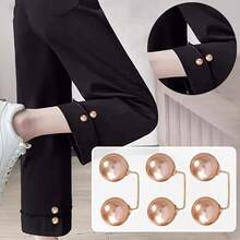 4 chiếc kẹp cố định ống quần denim - Bảo vệ chân quần jeans có thể điều chỉnh với móc kim loại, đinh tán ngọc trai và kim loại cho quần, váy, quần jeans (xám/trắng/sâm panh), kẹp gấu váy | Quần thời trang - Xem 2