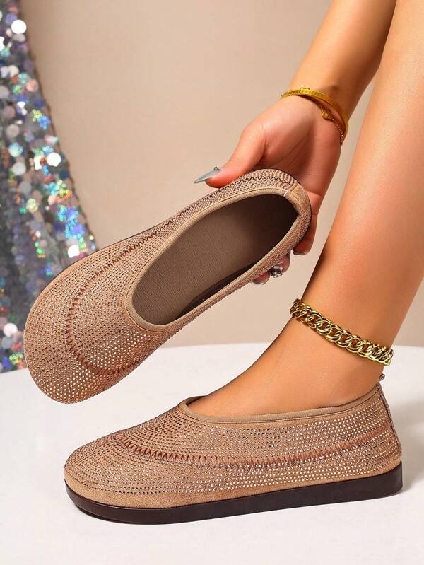 Elegant Solid Color Bohemian Slip-On Shoes For Women, New 2025 Model, Soft Bottom & Breathable Fabric Loafers