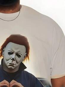 Men's Plus Size Casual Crew Neck T-Shirt - Breathable, Slightly Stretchy, Lightweight Summer Top With Graphics, Machine Washable, Comfortable Everyday Wear, Short Sleeves, Elegant Style, For Large And Tall Sizes