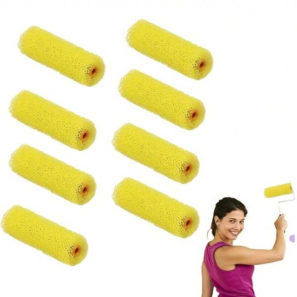 8 piezas Rodillos de pintura texturizados, Rodillos de esponja elástica mini, Rodillos de espuma aptos para pintura o decoración DIY, Cepillo de esponja elástica para arte de pared del hogar