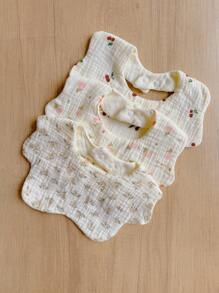 5pcs/Pack Baby Bibs, Cotton Gauze Soft Saliva Towel, Waterproof Newborn Dribble Bib, Infant Neck Scarf