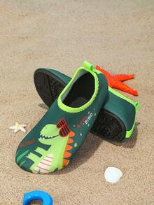 Kids Cartoon Cute Fun Anti-Slip Breathable Soft Wading, Swimming, Outdoor Beach, Indoor Yoga Water Shoes - Green - View 4