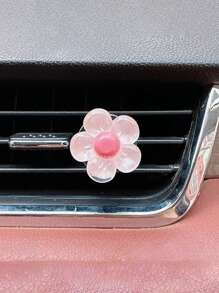 Women's Car Accessories - Floral Air Vent Clip, Decorative Car Interior Accessories In Various Colors With Transparent Floral Design