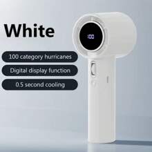 1PC Portable Handheld Turbo Fan 1800mAh 100 Gear High-Speed Cooler Rechargeable Digital Display Desk Fan For Outdoor