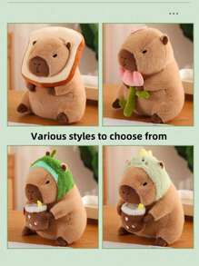 1PC30cm 11.81in Soft Capybara Transforming Capybara Doll Burger Toast Avocado Transforming Capybara Plush Toys For Kids Birthday Gift Home Decoration Valentine's Day Gift For Girls Sofa Pillow