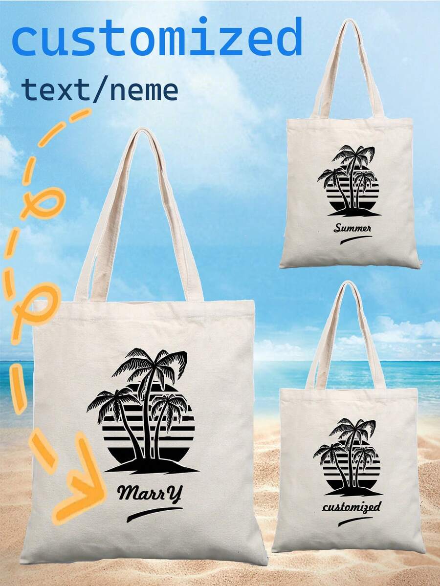 One Piece, Vacation, Seaside, Shoulder Tote Bag, Customized Birthday Gift, Unique, Fashionable, Summer Beach Bag, Daily Commuting, Large Capacity, Foldable, Simple, Exquisite - Multicolor - View 1