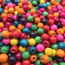 100/200/300/500pcs Colorful Wooden Beads, Round Craft Beads, Natural Wood Beads, Christmas Gift