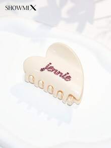 Neue farbenfrohe herzförmige Haarspange, hochwertige vielseitige Klemmspange, handgefertigt mit Diamanten besetzt, individuell bedruckbar mit Logo/Name, einfaches & niedliches Haaraccessoire für Frauen, geeignet als Geschenk für Mutter oder Freundin