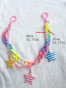 School Backpack Accessories Decoration Cartoon Curly Hair Chain Strawberry Pendant Colorfast Chain Strap Bag Decoration