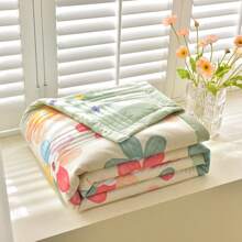 1 ultrazachte, verkoelende deken - lichtgewicht all-season beddengoed met eigentijds bloemenpatroon, 100% polyester, machinewasbaar. Voor een- en tweepersoonsbedden, hotels, campings en woonaccessoires, luxe hotelbeddengoed | modern gewatteerd ontwerp | reliëf met Soundwave-technologie