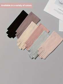 1双男/女防紫外线半指手套，夏季透气指甲友好型触摸屏手套，户外骑行和驾驶防滑防晒手套