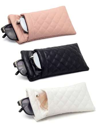 MIYIN 1 stuk zachte PU dubbele brillenkoker zonnebrillen etui houder organizer opbergruimte voor dagelijks gebruik - draagbare knijptop leren brillenkoker minimalistische effen kleur Argyle anti-kras brillen opbergtas brillen accessoires zonnebrillen, zonnebrillen, leesbrillen, bijziendheidsbrillen, astigmatisme brillen opbergtas voor mannen en vrouwen terug naar school schooltas reisbenodigdheden reisorganizer voor strand zomervakantie reisaccessoires reistas vakantie vakantie schoolspullen zonnebrillen dames