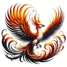 1 pieza/2 piezas/3 piezas Parches con estampado de fénix para transferencia de calor, parches para planchar adecuados para camisetas, vaqueros, chaquetas, mochilas, sudaderas, gorras, etc.