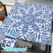 1 Pc Blue Breeze Fresh, Light And Simple Style Outdoor Umbrella Polyester Screen Print Camping, Picnic, Beach Use