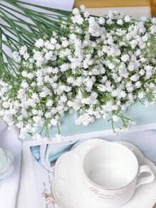 6pcs Artificial Baby's Breath Wedding Bouquet, Suitable For Wedding Party, Home Garden Decoration