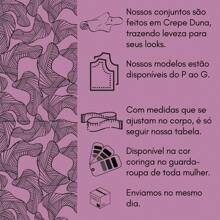 Conjunto 3 Peças Short Blusa Capa Top Elegante Despojado Duna Preto Chique Várias Formas de Usar