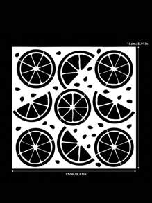 1pc Fresh Lemon Slice Stencil - Durable Plastic DIY Scrapbooking & Card Making Tool For Creative Holiday Decorations, Album Covers, And Background Pictures, Creative Crafting | Fresh Aesthetic | Precision Cutting,Back To School,School Supplies