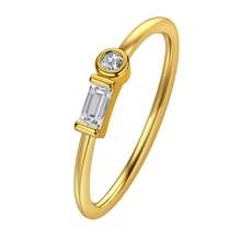 1pc Initial Morse Code Ring Crystal Ring With Personalized Letter Cute Jewelry For Couples Anniversary Gift - Gold - View 10