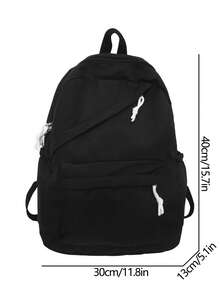 1个新款尼龙甜美柔软纯色大容量学生背包，简约纯色背包，适合大学生，女生尼龙书包，适合青少年女孩，女士旅行单肩包