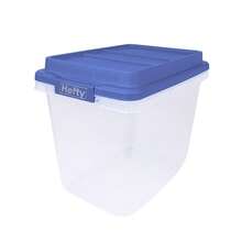 Hefty 32 Quart Clear Plastic Storage Bin Blue HI-RISE Lid, Clear Box Container - 1 - View 3