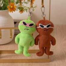 Porte-clés peluche mignon de poupée extraterrestre, pendentif de poupée de dessin animé amusant