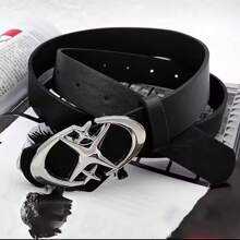 1pc Vintage American Y2K Style PU Leather Belt For Men, Suitable For Jeans, Suits, Daily Matching Summer, School