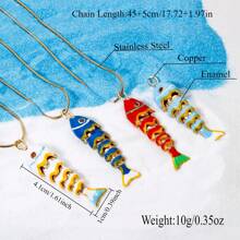 1 Pc Brass Ocean Jewelry 3D Fish Animal Movable Pendants 18K Plated Enamel Charms For Necklace DIY Jewelry