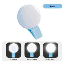 1个便携式LED自拍环形灯，LED补光灯，夹式自拍灯，手机自拍灯，USB充电化妆灯，适用于手机和电脑，可用于化妆、变焦、直播、Vlog、完美自拍和视频通话，150mAh手机配件，圣诞装饰