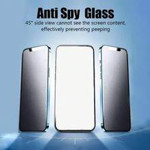 BOLLYMORE 3-Pack High Definition Anti-Spy Screen Protector Film For IPhone 17 Pro Max/17 Pro/17/AIR/16 Pro Max/16 Pro/16/15 Pro Max/15 Pro 14-11 - Left And Right Privacy Filter, Compatible With Phone Cases, Full Coverage, Commute/Office Security Protection