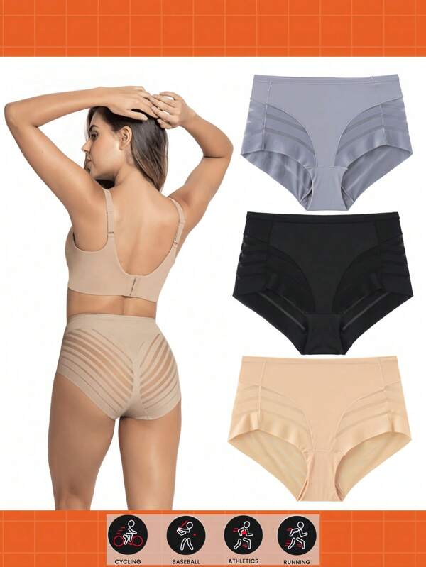 Thin Breathable Seamless Lace Panties, Mid-Rise Soft Skin-Friendly Triangle Briefs, Shaping & Slimming Gym Accessories