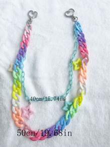 School Backpack Accessories Decoration Cartoon Curly Hair Chain Strawberry Pendant Colorfast Chain Strap Bag Decoration