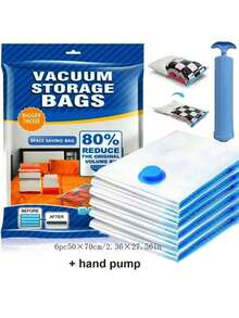 Túi lưu trữ nén chân không dày, thích hợp cho quần áo, chăn, áo khoác lông vũ, túi lưu trữ chống ẩm chống mối mọt đóng gói chân không, dụng cụ sắp xếp khi đi du lịch - Trong sáng - Xem 7