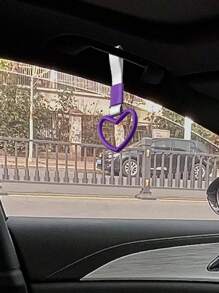 1pc Heart Shaped Pull Handle Cover, Purple/Pink Color Option, Personalized Creative Car Interior Decor Hanging On Car Handle