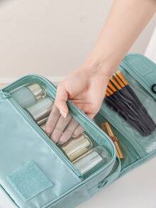 1pc Summer Travel Makeup Bag, Holiday Toilette Bag, Portable Waterproof Storage Bag, Large-Capacity Storage Bag, Multi-Functional Cosmetics Storage Bag, Suitable For Family Beach Trips, Business Trips, Beaches, Gifts For Friends, Gifts For Mom, Birthday GiftsFor Women Storage Organizer Travel Essentials Back To School Dormitory Storage
