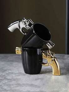 创意左轮手枪杯陶瓷防爆军工风格马克杯个性设计咖啡杯大容量水杯