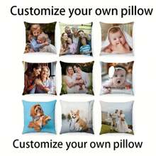 1 pièce Taie d'oreiller photo personnalisable DIY - Housse de coussin avec image personnalisée, convient aux couples, amis et amateurs d'animaux de compagnie - Polyester durable, tissu ultra doux, blanc - Cadeau parfait pour l'anniversaire et la décoration d'intérieur, Housse de coussin personnalisée, Imprimez le cadeau Taie d'oreiller