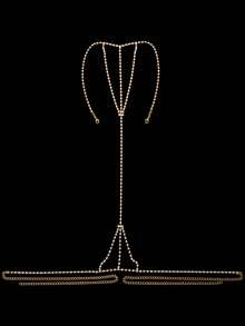 1pc Customized Crystal Letter Name, Personalized Type, Special Expression Rhinestone Metal Panty Chain, Personalized Sexy Fashion Women Thong Rhinestone Chain, Adjustable Sexy Bikini Body Chain, Holiday Party Costume Accessory, Festival Birthday Friend Gift, For Rave