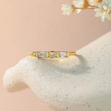 1pc Initial Morse Code Ring Crystal Ring With Personalized Letter Cute Jewelry For Couples Anniversary Gift - Gold - View 4