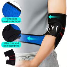 1 Pc - Adjustable Compression Elbow Brace, Two-Way Cross Fixed Elbow Support, Sports Arm Brace For Tennis, Golf, Badminton, Weightlifting, Daily Fitness, Basketball, Black, Men & Women Gym Gym Accessories Coderas