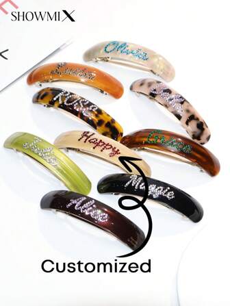 Pinza para el cabello de acetato de alta gama con diamantes tallados a mano, elegante accesorio estético para el cabello, clip de alta calidad