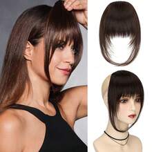 Clip In Bangs Synthetic Hair Wispy Bangs Hair Clip Fake Bang Fringe With Temples Hairpieces For Women Daily Wear - Multicolor - View 12