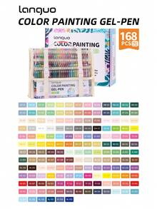 Languo 162 Color Neutral Pen Premium Set, Student Drawing Special Drawing Coloring Painting Gel-Pen 0.6mm Signature Pen, Color Markers To Make Notes High Capacity Handbook Pen Diy Stackable Color Drawing Ins Style Anime Cartoon Coloring Hand Drawing Pen