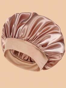 3PCS Silk Bonnet For Sleeping, Satin Hair Bonnets, Soft Elastic Band Silk Sleep Cap, Silk Hair Wrap For Curly Hair (Black Gold) Back To School Hair Bonnet