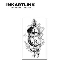 INKARTLINK，狐狸设计，临时纹身贴纸，防水持久，魔法纹身，假纹身，持续长达15天，半永久纹身，纹身贴纸 - 黑色 - 查看 4