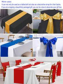 1/2pcs Black High Stretch Tablecloth + 6pcs Chair Cover Set, 4FT/6FT/8FT Polyester & Spandex Material Tablecloth, All-Season Tablecloth Covers, Full-Cover Chair Covers, PU Leather Chair Covers With Tie-Back, Suitable For Home, Indoor, Outdoor, Picnic And Camping, Fits All Holidays And Special Occasions