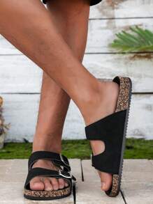 Men's Comfortable Retro Open Toe Slippers - Breathable, Anti-Slip, Durable PVC Sole, With Buckle Strap, Comfortable Men's Walking Shoes - Suitable For Indoor And Outdoor Use