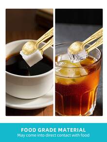 10 件不锈钢小夹子，适用于方糖、冰块、迷你水果、糖果、甜点、派对 - 餐厅、咖啡厅、下午茶、派对、酒店用品 - 金色 - 查看 3