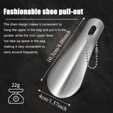 Stainless Steel Mini Portable Shoe Horn, Compact Shoe Lifter Tool, Shoe Puller